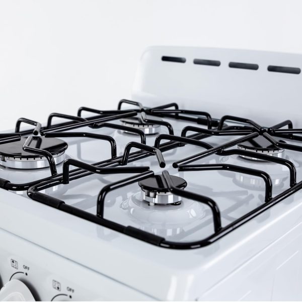 Avanti Gas Range Compact Freestanding 4 Burners White Black-1