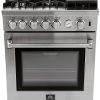 Forno 30 Inch Gas Range Stainless Steel Freestanding-3