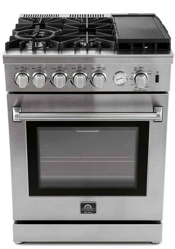 Forno 30 Inch Gas Range Stainless Steel Freestanding-3