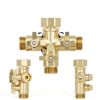 Yanwoo 3 Way Garden Hose Splitter Metal Adapter Golden-3