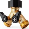 2 Way Water Splitter Brass DBR Tech Garden Hose Attachment-0
