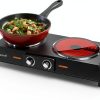 Techwood Ceramic Cooktop Portable Double Burner Electric-0