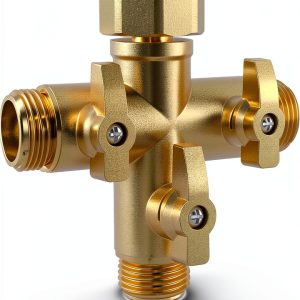 Yanwoo 3 Way Garden Hose Splitter Metal Adapter Golden-0