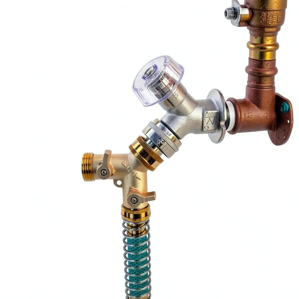Hourleey 2 Way Hose Splitter Brass 3/4 Inch Garden Watering-5
