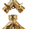 AuySier Brass Garden Hose Splitter 4 Way Durable Water-2