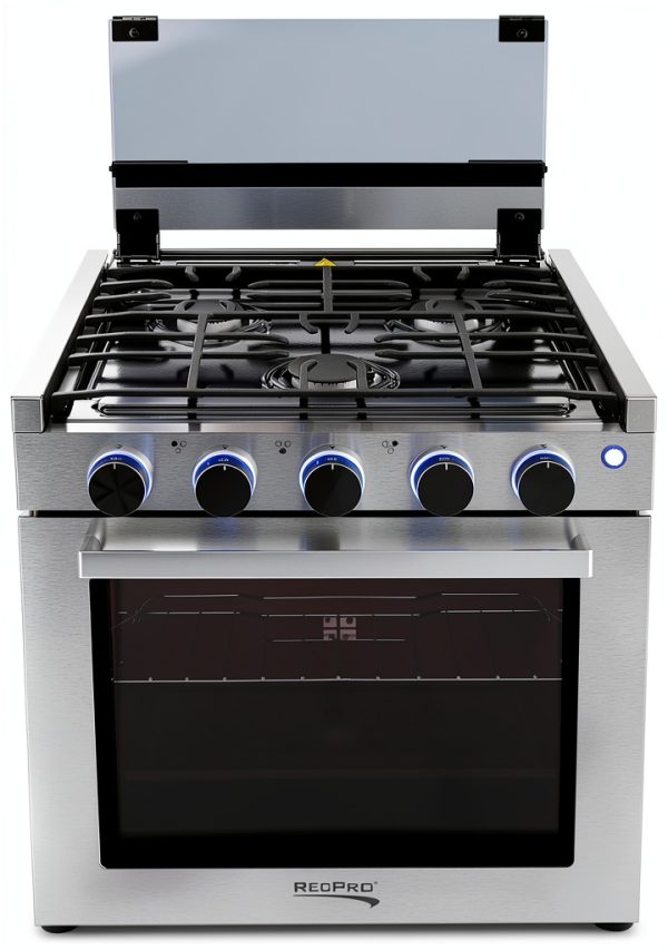 RecPro RV Stove Gas Range Freestanding Black Silver-6