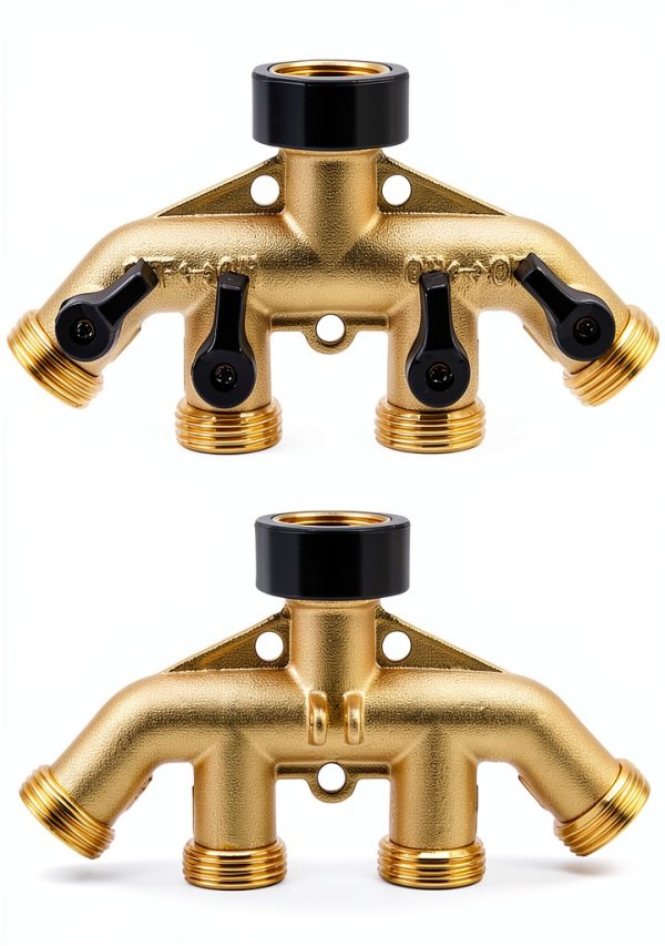 Twinkle Star 4 Way Hose Splitter Heavy Duty Brass Garden-6