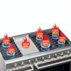 AAOBOSI Freestanding Gas Range Stainless Steel Double Oven-1