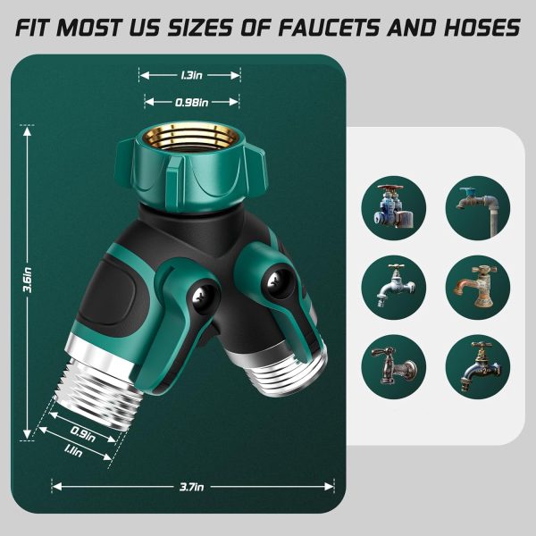 BKV Garden Hose Splitter Zinc Alloy Leak Proof Dual Outlet-4