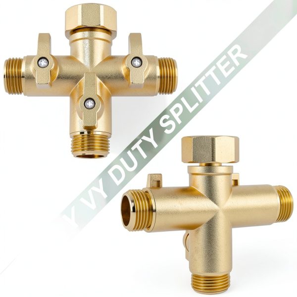 Yanwoo 3 Way Garden Hose Splitter Metal Adapter Golden-4
