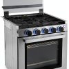 RecPro RV Stove Gas Range Freestanding Black Silver-2