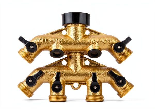 BILAL 4 Way Brass Hose Splitter 3/4 Inch NPT Thread-2