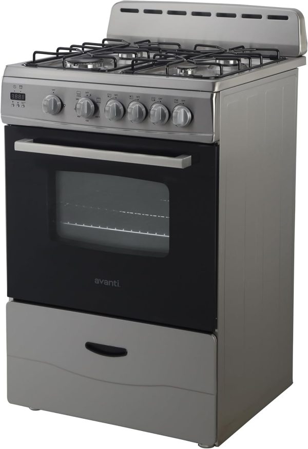 Avanti Gas Range Compact Freestanding Stainless Steel-3