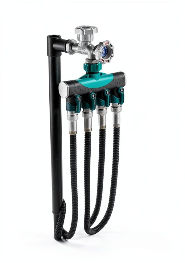 DBR Tech 4 Way Hose Splitter Zinc Metal Garden Water-8