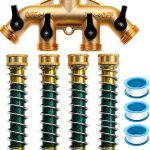LFSEMINI Brass Garden Hose Splitter 4 Way with Protectors-0
