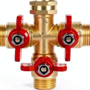 3 Way Hose Splitter Brass NOTDIS Garden Water Flow Connector-0