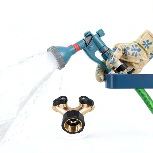 2 Way Water Splitter Brass DBR Tech Garden Hose Attachment-8
