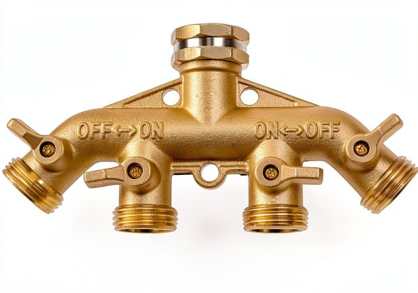 AuySier Brass 4 Way Garden Hose Splitter 3/4 Inch-1