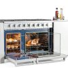 AAOBOSI Freestanding Gas Range Stainless Steel Double Oven-3