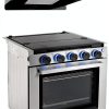 RecPro RV Stove Gas Range Freestanding Black Silver-0