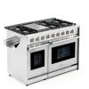 AAOBOSI Freestanding Gas Range Stainless Steel Double Oven-8