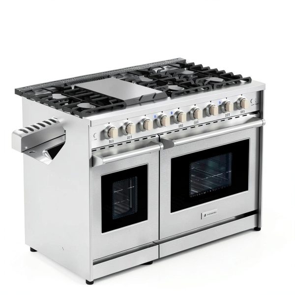 AAOBOSI Freestanding Gas Range Stainless Steel Double Oven-8