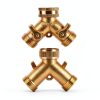 Hourleey 2 Way Hose Splitter Brass 3/4 Inch Garden Watering-3