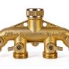 Garden Hose Splitter Brass 4 Way Hourleey Durable Water-1