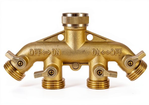 Garden Hose Splitter Brass 4 Way Hourleey Durable Water-1