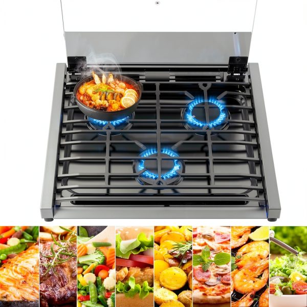 CAMPLUX RV Oven Stove Combo Stainless Steel Slide-In Design-2