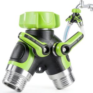 KlrSwp Garden Hose Splitter Heavy Duty Zinc Brass Connector-0