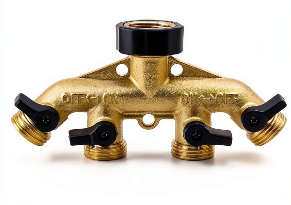 MAGGIFT Brass Hose Splitter 4 Way Adapter Solid Brass-1