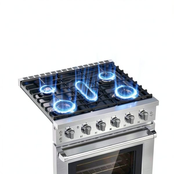 Empava 30 Inch Gas Range Stainless Steel Convection Oven-4