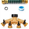 LFSEMINI Brass Garden Hose Splitter 4 Way with Protectors-1