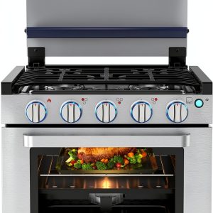 CAMPLUX RV Oven Stove Combo Stainless Steel Slide-In Design-0