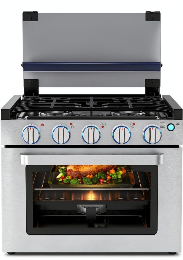 CAMPLUX RV Oven Stove Combo Stainless Steel Slide-In Design-0