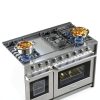 AAOBOSI Freestanding Gas Range Stainless Steel Double Oven-7