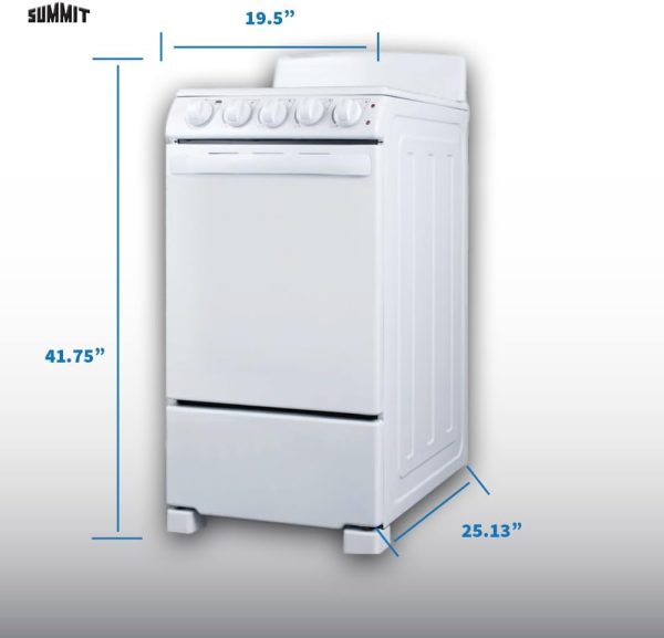 Summit Appliance Freestanding Electric Range White Compact-1