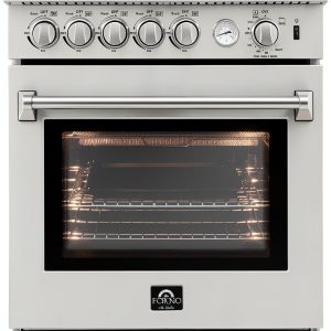 Forno 30 Inch Gas Range Stainless Steel Freestanding-0