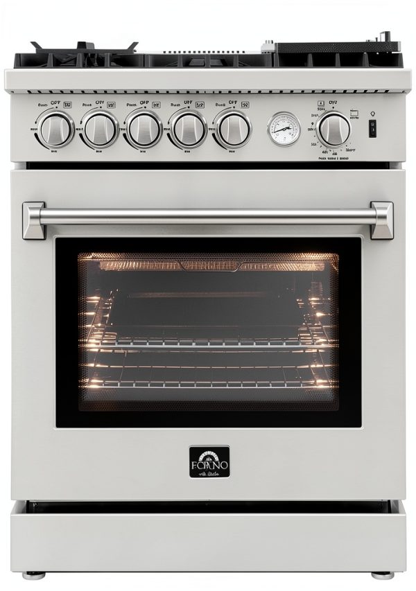 Forno 30 Inch Gas Range Stainless Steel Freestanding-0