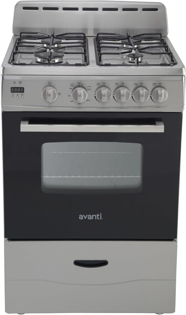 Avanti Gas Range Compact Freestanding Stainless Steel-0