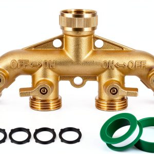 Garden Hose Splitter Triumpeek Brass ABS 4 Way Adapter-0