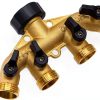 MAGGIFT Brass Hose Splitter 4 Way Adapter Solid Brass-6