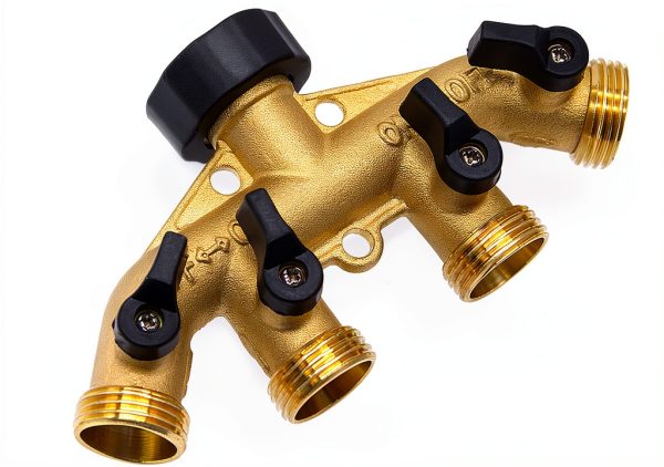 MAGGIFT Brass Hose Splitter 4 Way Adapter Solid Brass-6