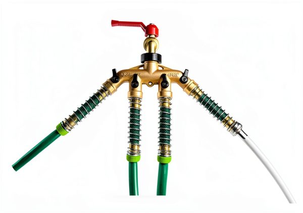 LFSEMINI Brass Garden Hose Splitter 4 Way with Protectors-5