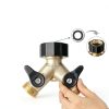 2 Way Water Splitter Brass DBR Tech Garden Hose Attachment-4