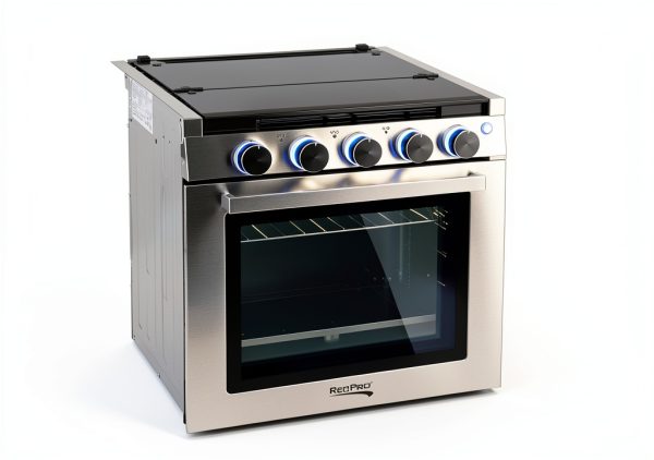 RecPro RV Stove Gas Range Freestanding Black Silver-4