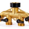 Sanpaint 4 Way Brass Garden Hose Splitter Adapter Valve-5