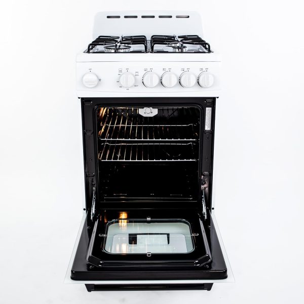Avanti Gas Range Compact Freestanding 4 Burners White Black-6