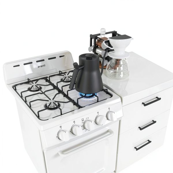 Avanti Gas Range White 4 Burner Compact Kitchen Appliance-4